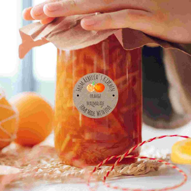 Hausgemacht mit Liebe Orange-Marmalade-Label Runder Aufkleber (Von Creator hochgeladen)