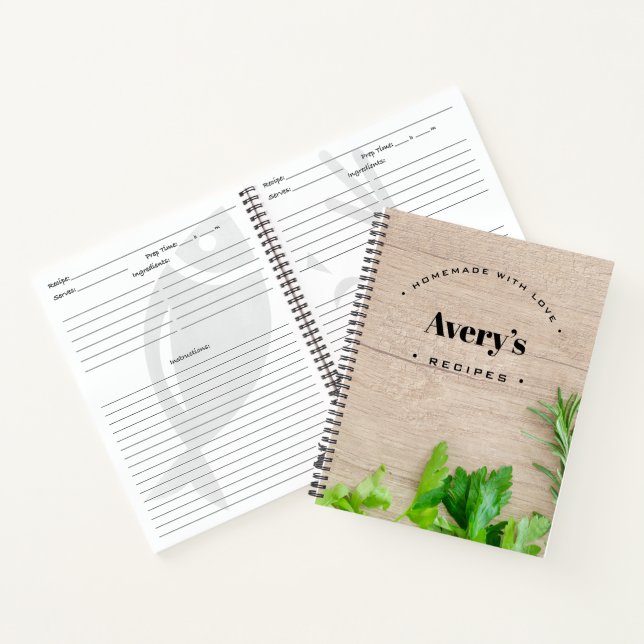 Hausgemacht mit Liebe Recipe Custom Holz Grain Boa Notizbuch (Innenseite)