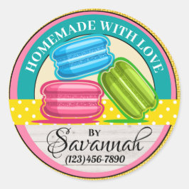 hausgemacht mit Liebe Runder Aufkleber