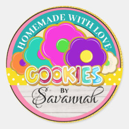 hausgemacht mit Liebe Runder Aufkleber