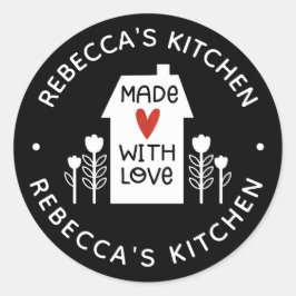 hausgemacht mit Liebe Runder Aufkleber