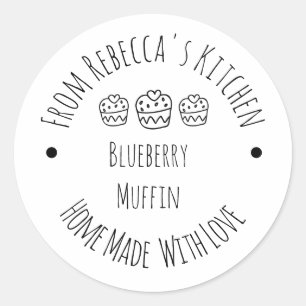 Hausgemacht mit Liebe Rustikales Muffin-Backwaren- Runder Aufkleber
