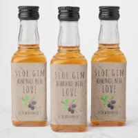 Hausgemacht mit Liebe Sloe Gin Kraft Papier