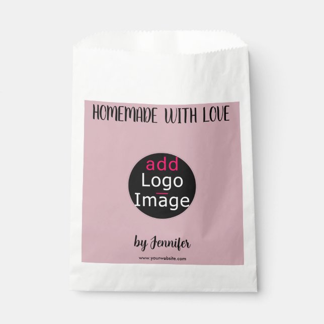 Hausgemacht mit Liebe Stilvoll dedizierte Rose Ros Geschenktütchen (Vorderseite)