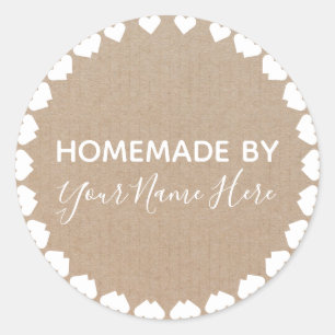 Hausgemacht von Cookie Cake Vintage Craft Klassike Runder Aufkleber