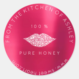 hausgemachte 100 % Honig aus Küchenweiß Lippen Met Runder Aufkleber