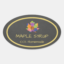 hausgemachte Ahornsirup-Aufkleber Ovaler Aufkleber