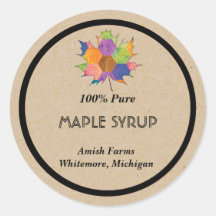 hausgemachte Ahornsirup-Aufkleber