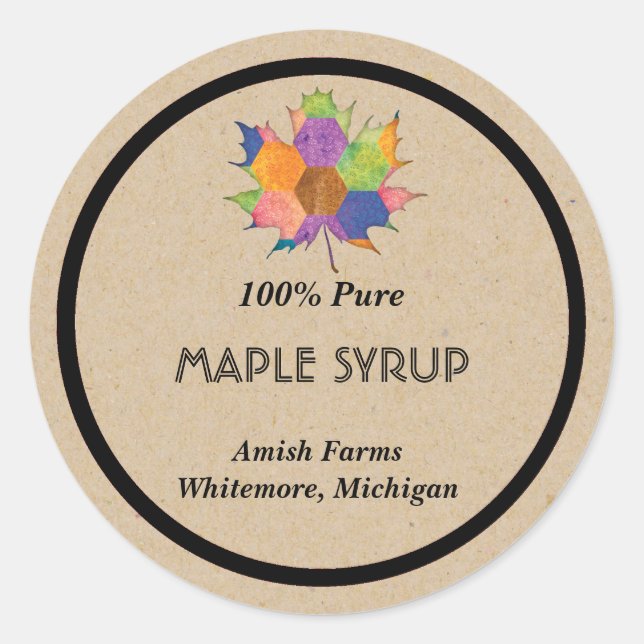 hausgemachte Ahornsirup-Aufkleber Runder Aufkleber (Vorderseite)