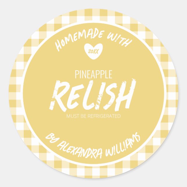 Hausgemachte Ananas Relish Classic Round Sticker (Vorderseite)