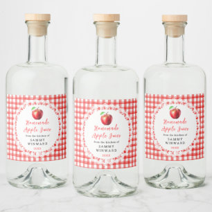 hausgemachte Apfelsaftgetränke Alkoholflaschenetikett