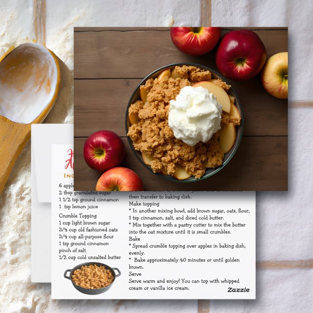 Hausgemachte Apple Crisp-Rezept-Karte Postkarte (Von Creator hochgeladen)