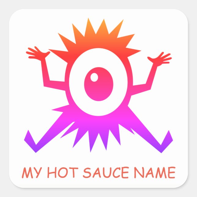 Hausgemachte Aufkleber für das Hot Sauce Label (Vorderseite)