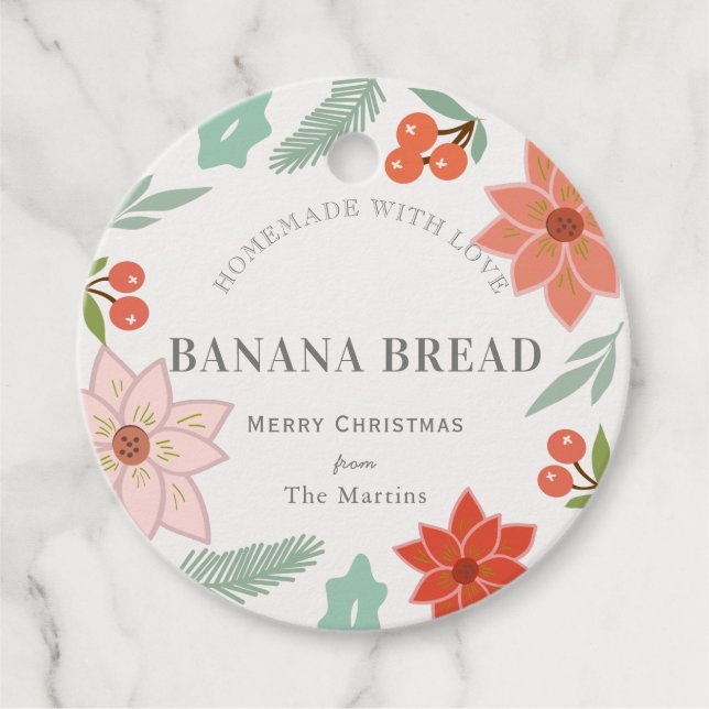 Hausgemachte Backgeschenke Blumencreme Urlaub Geschenkanhänger (Vorderseite)