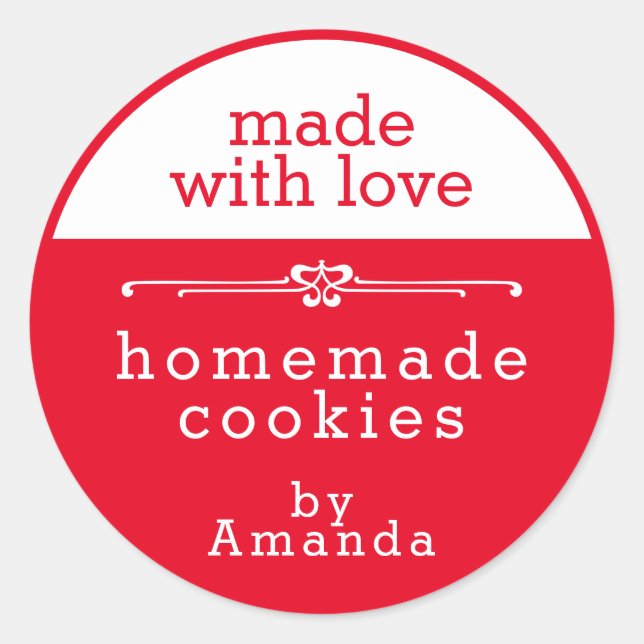 hausgemachte Backwaren Cookies Runder Aufkleber (Vorderseite)