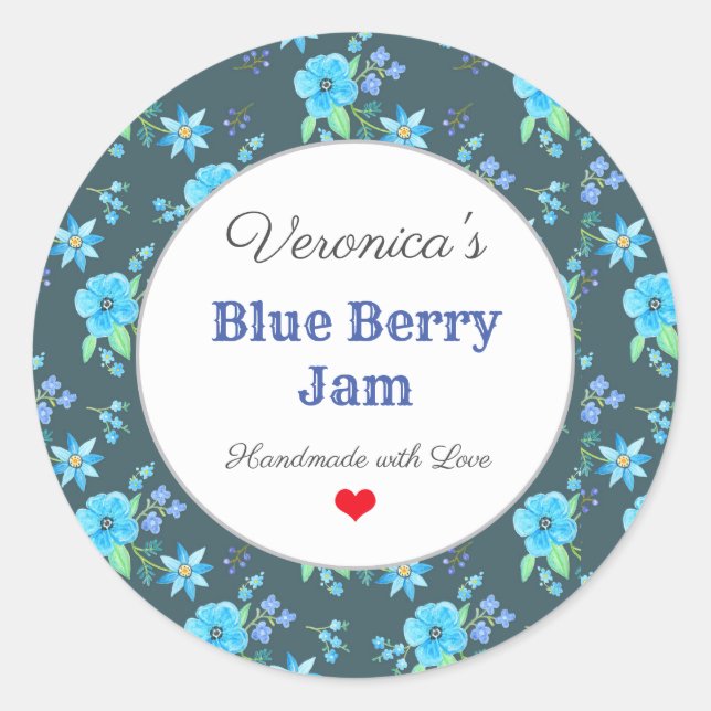 Hausgemachte Backwaren Konservieren Konfitüre nach Runder Aufkleber (Vorderseite)