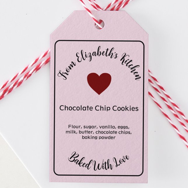 Hausgemachte Backwaren Zutaten rosa Geschenkanhänger (Von Creator hochgeladen)