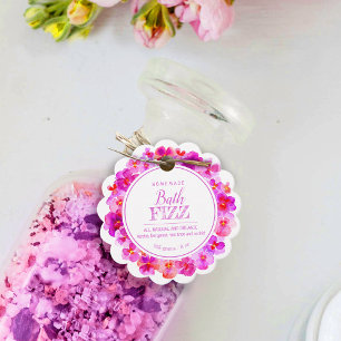 Hausgemachte Badezanne mit Spritze Psy pink weiß Geschenkanhänger