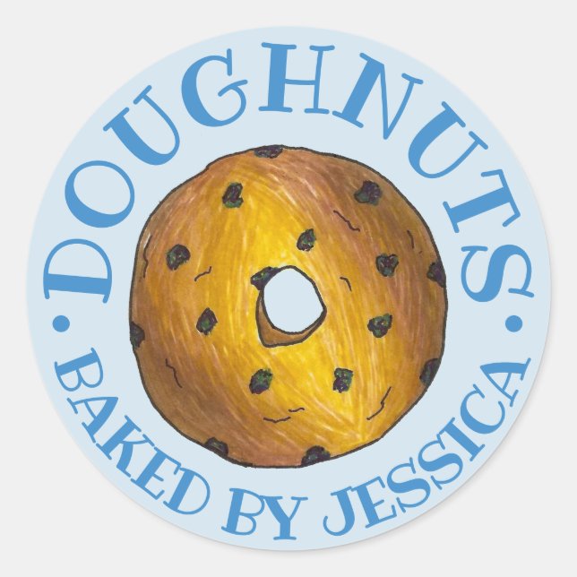 Hausgemachte Blueberry Cake Doughnut gebacken von Runder Aufkleber (Vorderseite)