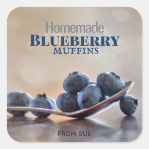 Hausgemachte Blueberry Muffins mit Liebe Stickers