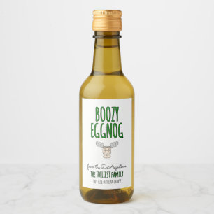 hausgemachte Bozy Eggnog Flaschenetikett Weinetikett