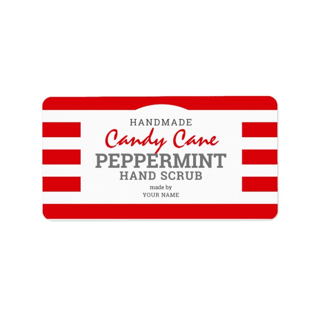 Hausgemachte Candy Cane Peppermint Hand Sugar Scru Adressaufkleber (Vorne)