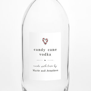 Hausgemachte Candy Cane Vodka Flasche Geschenk Eti Lebensmitteletikett