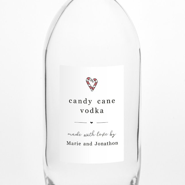 Hausgemachte Candy Cane Vodka Flasche Geschenk Eti Lebensmitteletikett (Von Creator hochgeladen)