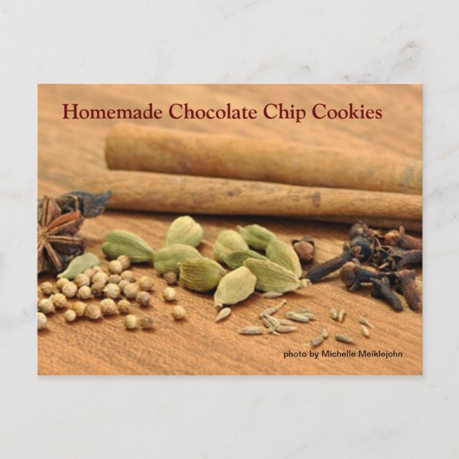 Hausgemachte Chocolate Chip Cookies Postkarte (Vorderseite)