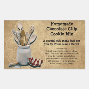 Hausgemachte Cookie Mix Geschenk Jar Labels, Perso Rechteckiger Aufkleber