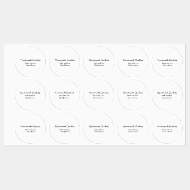 Hausgemachte Cookies fügen Ihren eigenen Textnamen Etiketten (Blatt)