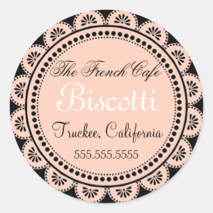 Hausgemachte Cookies Pink Lace Runder Aufkleber