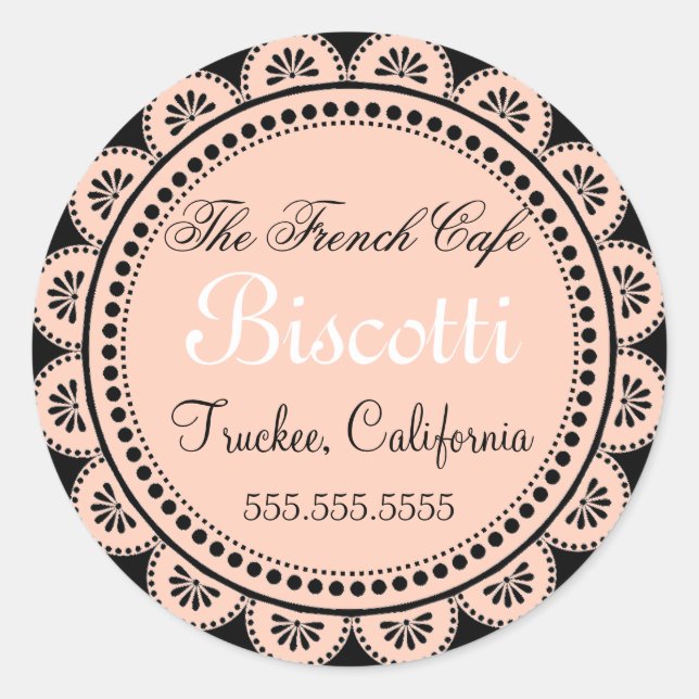 Hausgemachte Cookies Pink Lace Runder Aufkleber (Vorderseite)