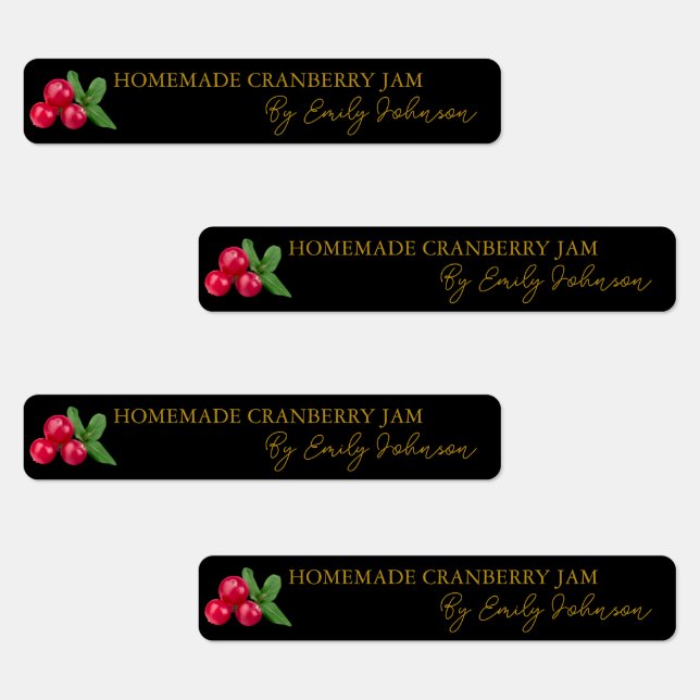 Hausgemachte Cranberry-Jam-Thin-Siegel Etiketten (Gruppe)