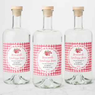 Hausgemachte Cranberry Juice Drinks Alkoholflaschenetikett