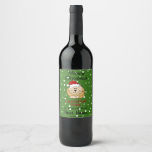 Hausgemachte Cranberry Wine Meowy Weihnachten Weinetikett
