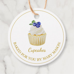 Hausgemachte Cupcakes Gefälligkeitstags weiß Geschenkanhänger
