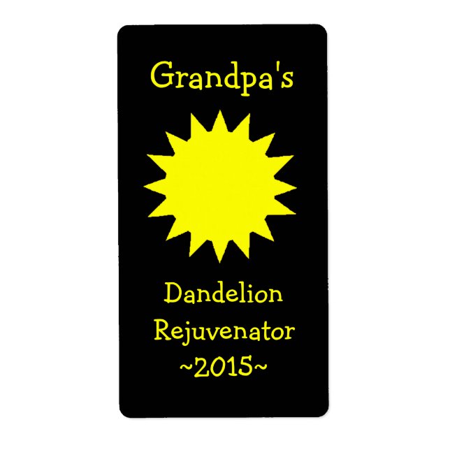Hausgemachte Dandelion Wine Labels (Vorne)