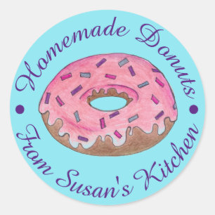 Hausgemachte Donuts Doughnut aus der Küche von Runder Aufkleber