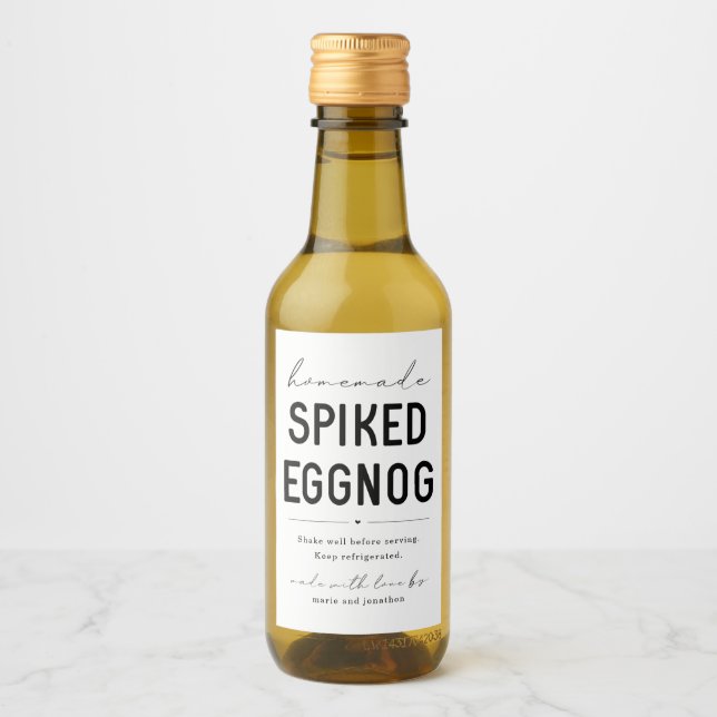 hausgemachte Eggnog Flasche Weinetikett (Vorderseite)