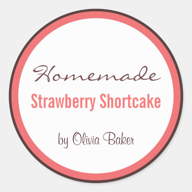 Hausgemachte Erdbeere Shortcake von Runder Aufkleber (Vorderseite)