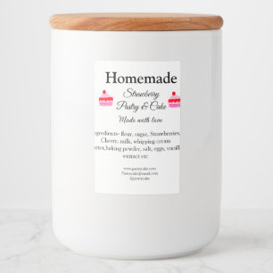 hausgemachte Erdbeerkuchen aus Liebe tex Lebensmitteletikett