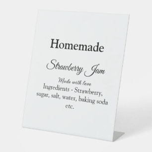 Hausgemachte Erdbeermarmelade mit Liebe fügen Text Sockelschild