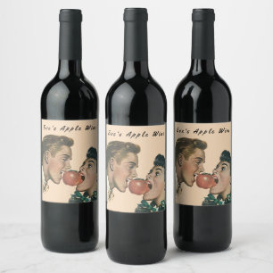 Hausgemachte Eve's Apple Wine Retro Stil Biss teil Weinetikett