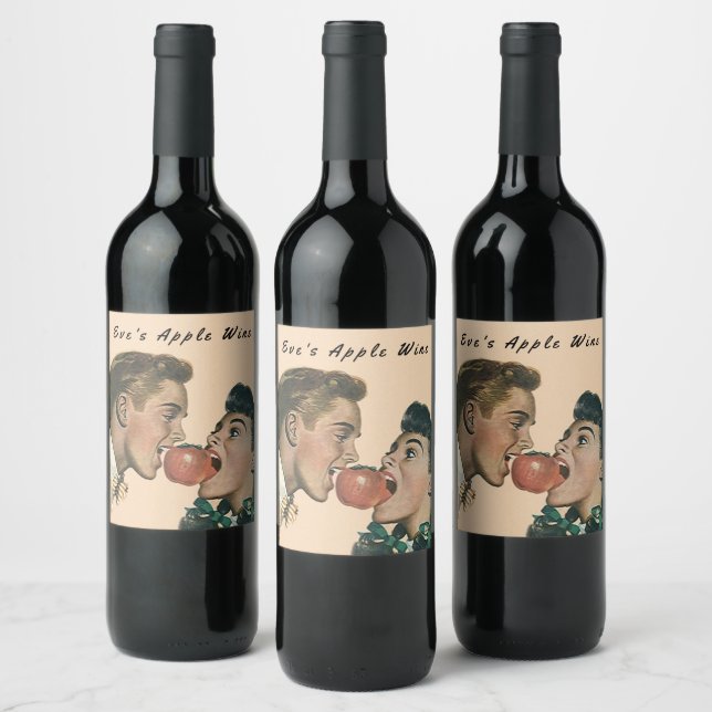 Hausgemachte Eve's Apple Wine Retro Stil Biss teil Weinetikett (Flaschen)