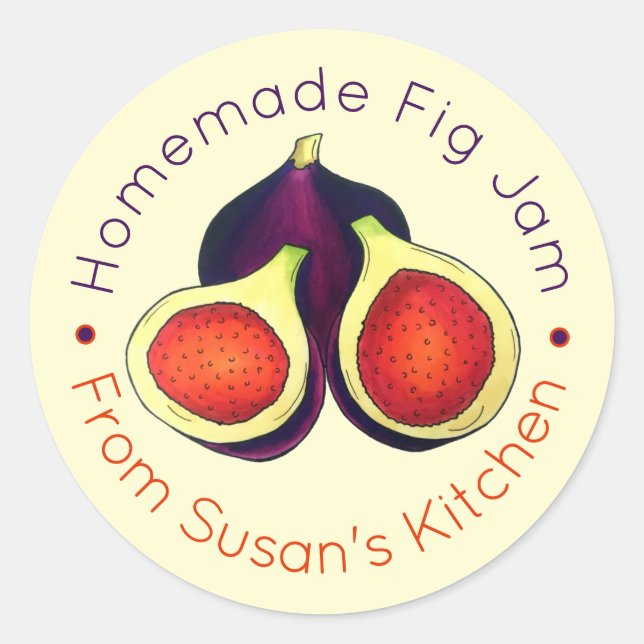 Hausgemachte Fig Jam Jelly behält sich die von Runder Aufkleber (Vorderseite)