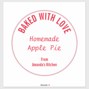 Hausgemachte Food Red White Weihnachtsgeschenk Gas Aufkleber