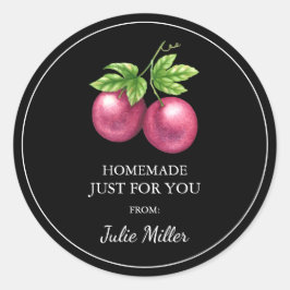 Hausgemachte Fruchtmarke für Sie Runder Aufkleber