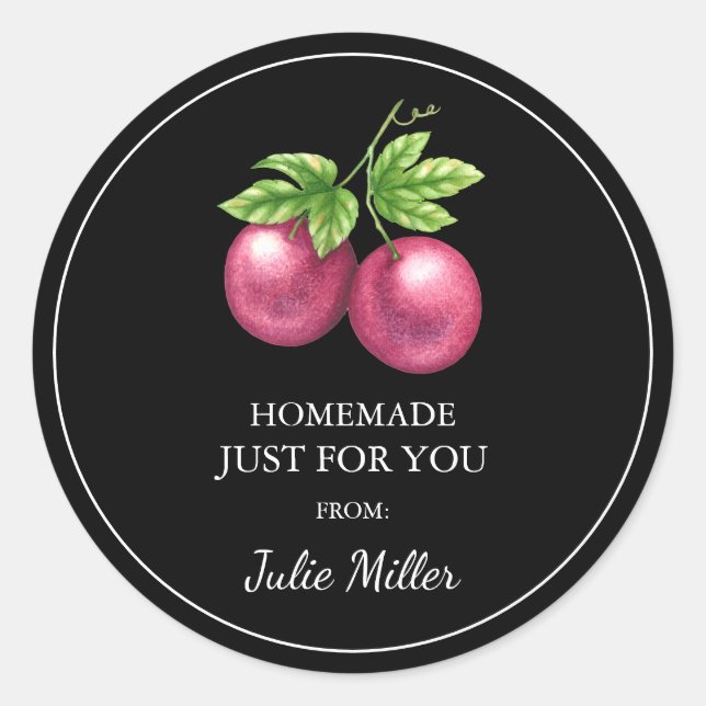 Hausgemachte Fruchtmarke für Sie Runder Aufkleber (Vorderseite)
