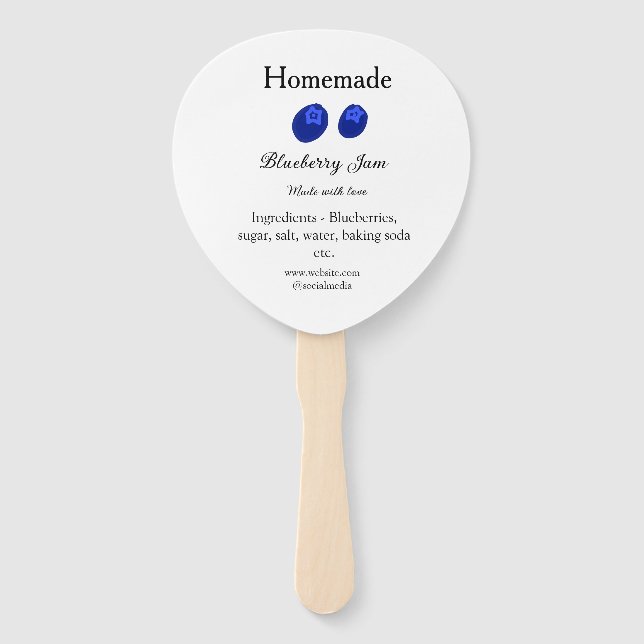 Hausgemachte Heidelbeermarmelade aus Liebe fügen T Fächer (Vorderseite)